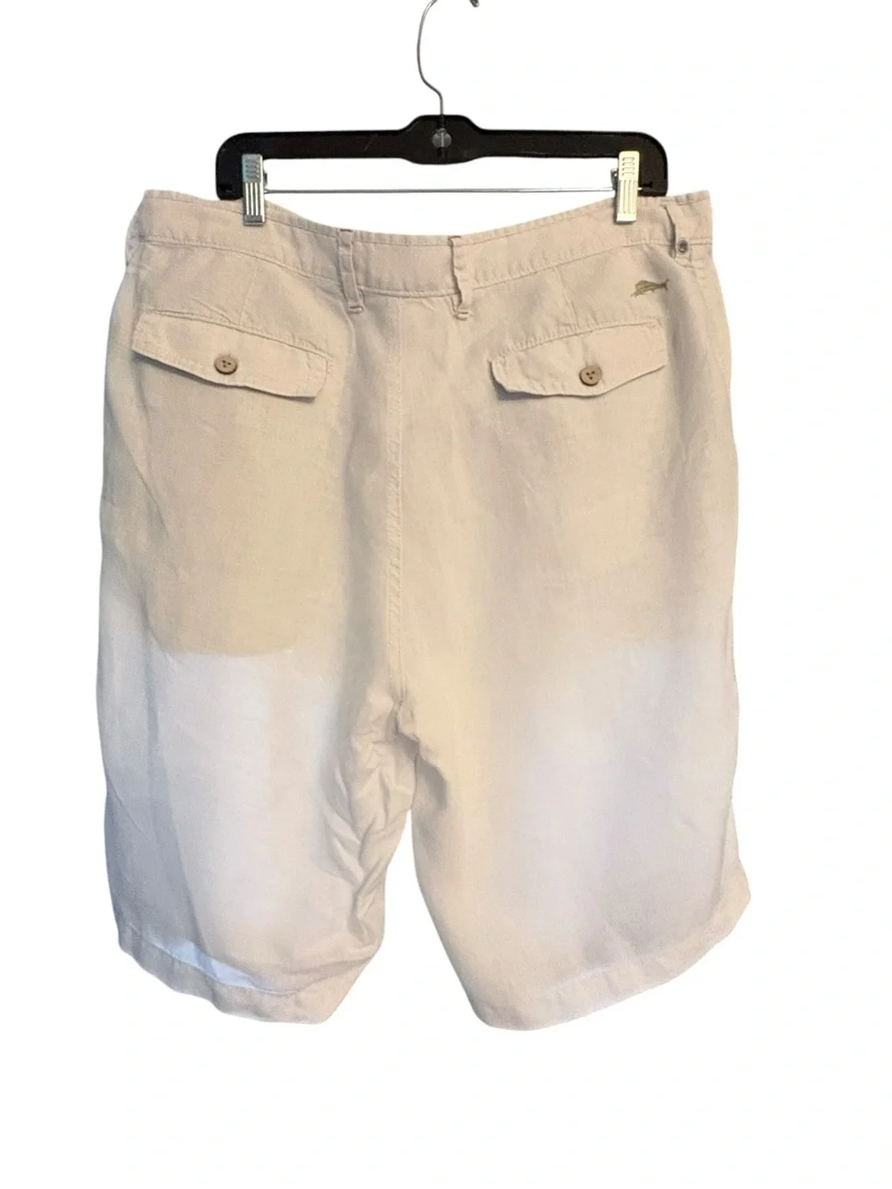 Tommy Bahama Cream Men's Casual Relax Fit Flat Front 100% Linen Shorts sz 36